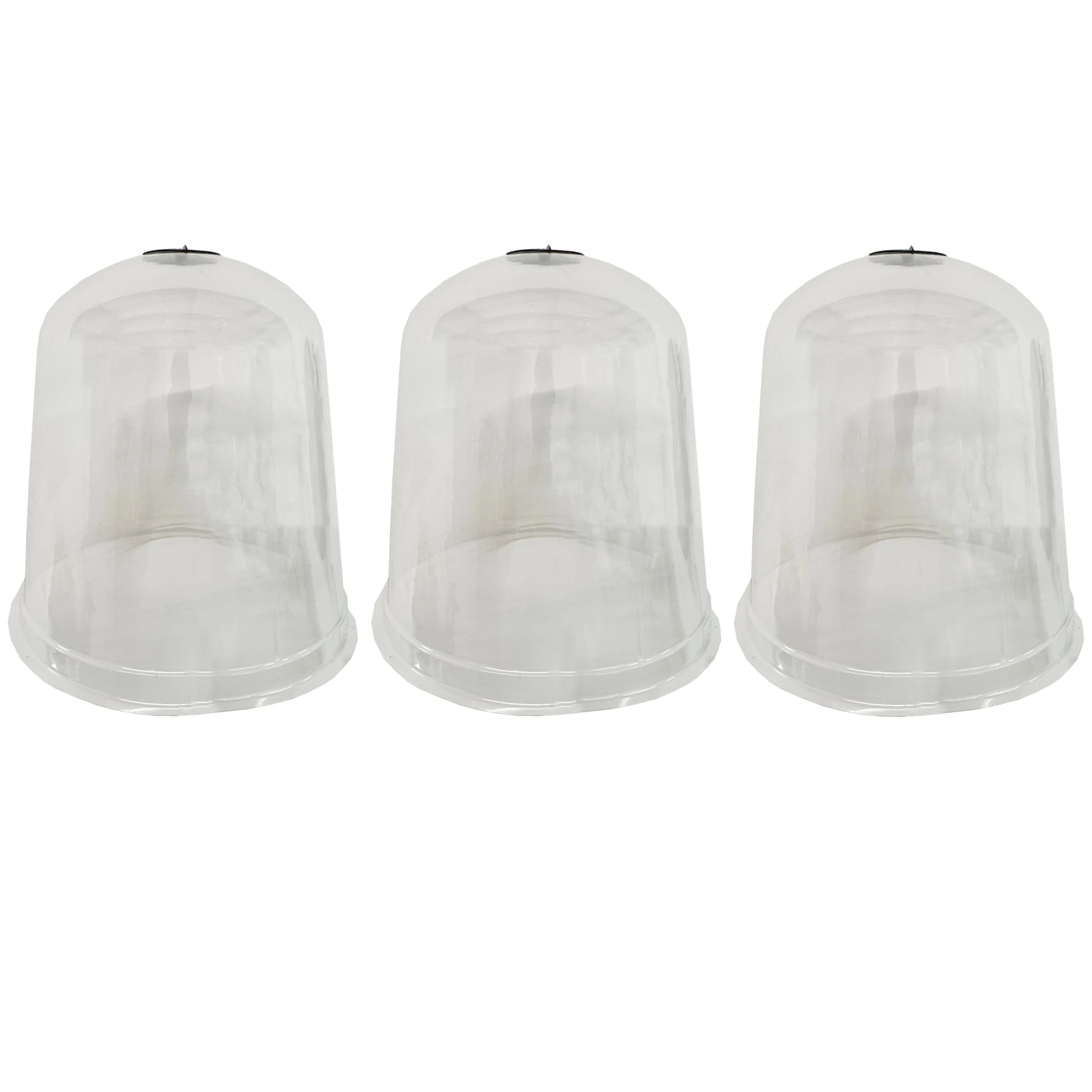 Selections Large Garden Plant Bell Cloche Plastic Covers with Ground Pegs Reusable Frost and Pest Protection (Pack of 3)
