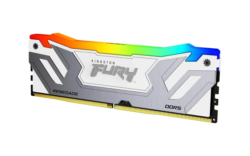 Kingston FURY Renegade DDR5 RGB Silver/White XMP 24GB 8000MT/s CL38 DIMM Desktop Gaming Memory Single Module - KF580C38RWA-24
