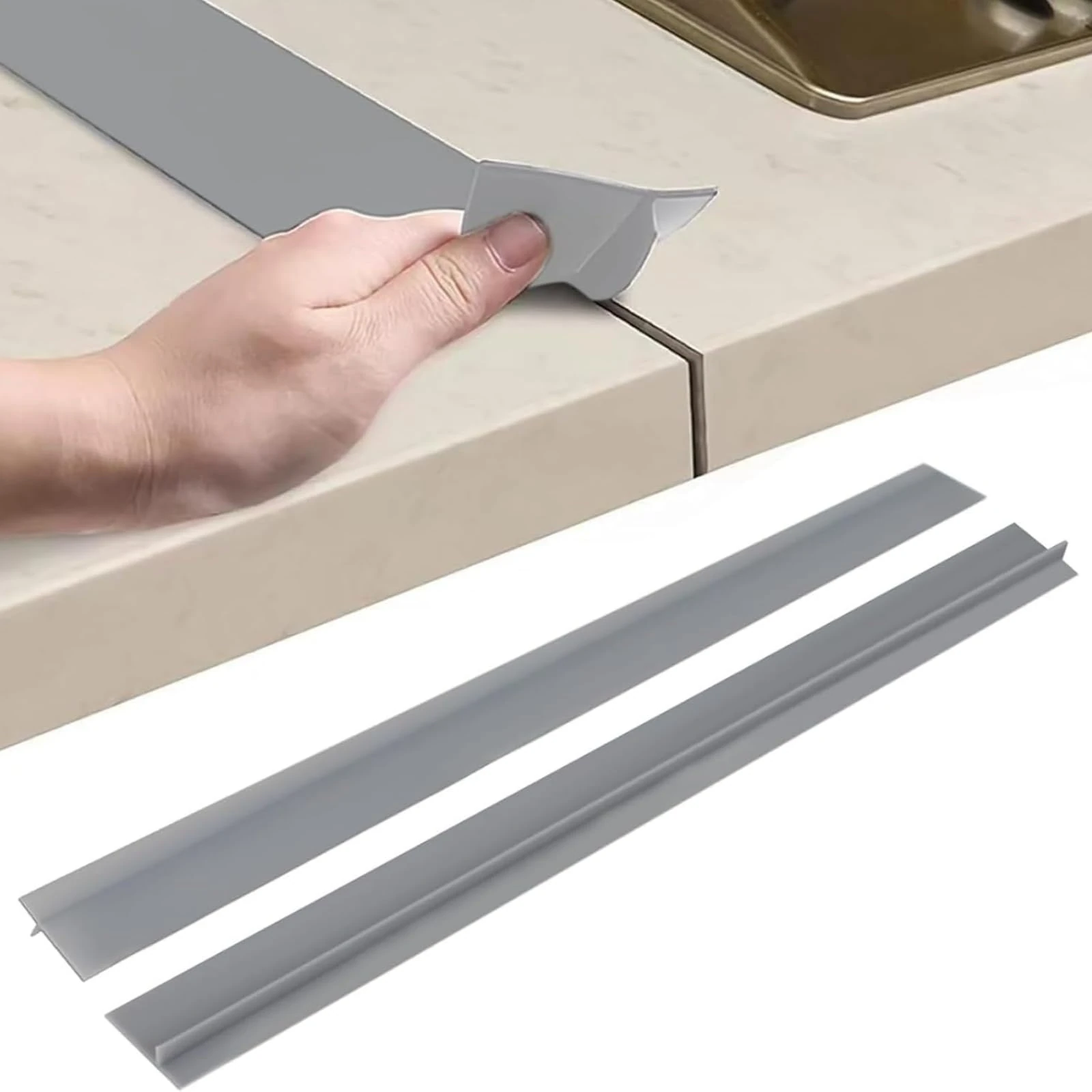 Pack of 2 Worktop Connection Rail for Kitchens Kitchen Top Worktop Gap Filler Joint Strip Worktop End Strip Kitchen Worktop Sealing Tape Worktop Connection