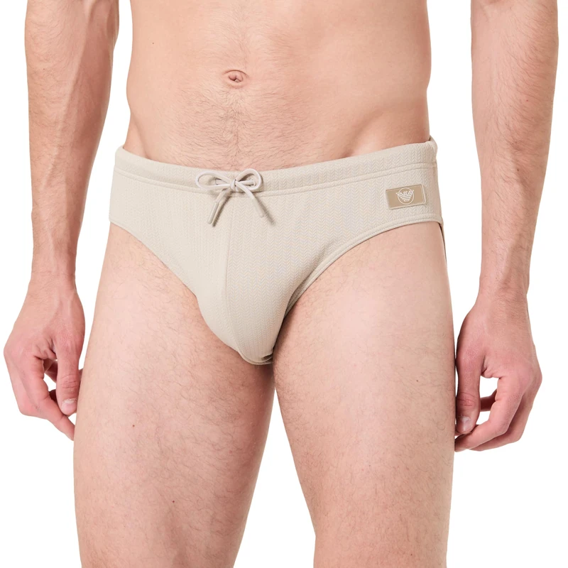 EMPORIO ARMANI Men's Satin Label Brief Brown L - Image 1