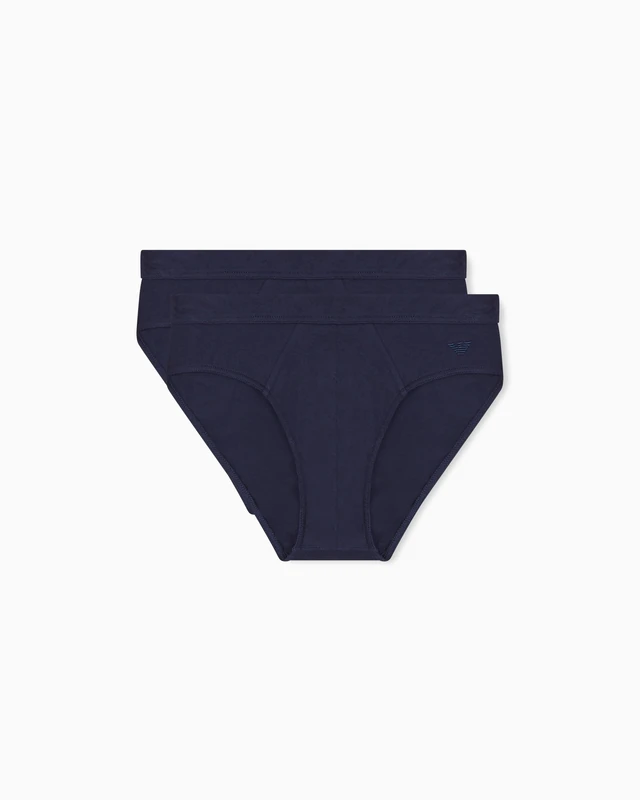 EMPORIO ARMANI Men's PIMA Cotton 2-Pack Brief Blue M