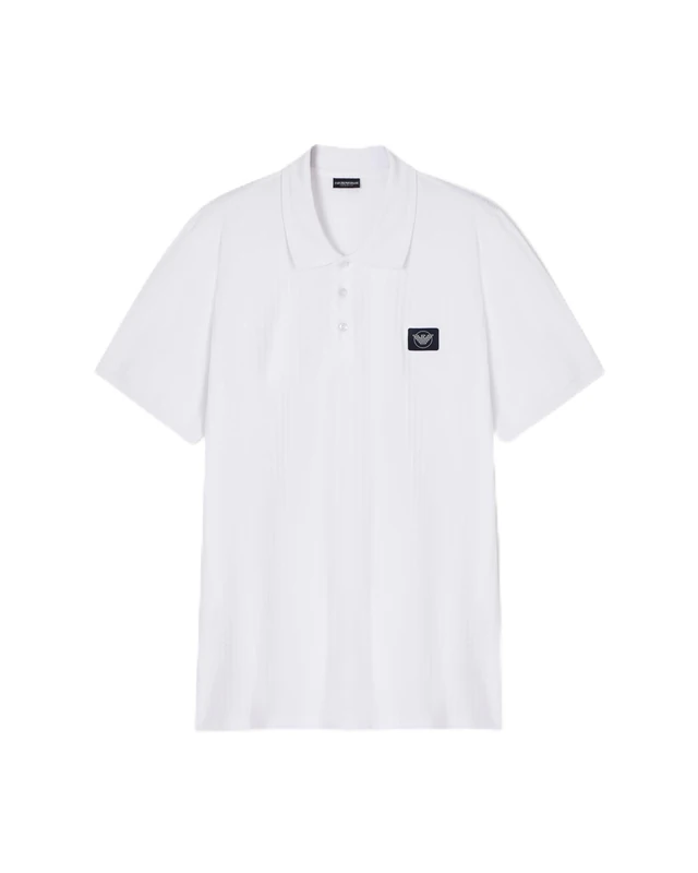 Emporio Armani Men's Satin Label Polo White L