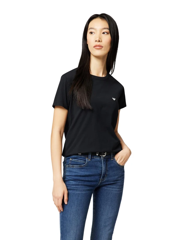 Women's Everyday Cotton Crew Neck T-Shirt Black XL - Image 1