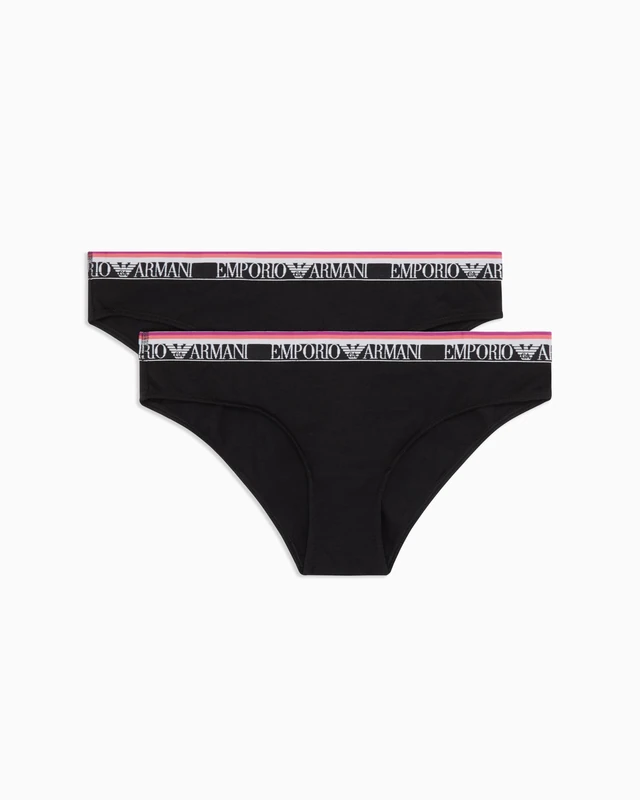 EMPORIO ARMANI Women's Iconic Logoband 2-Pack Brief Black L