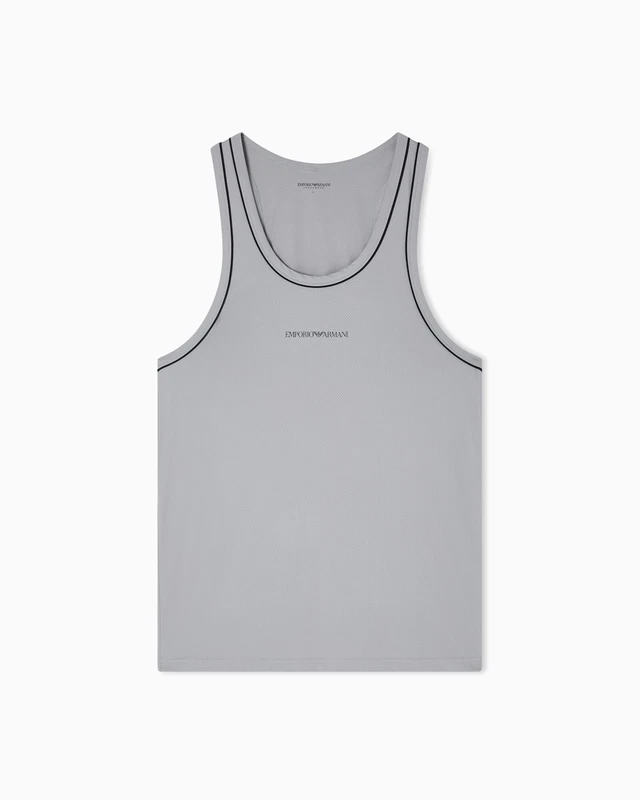 Emporio Armani Men's UNDERLINED Logoband Tank Grey S