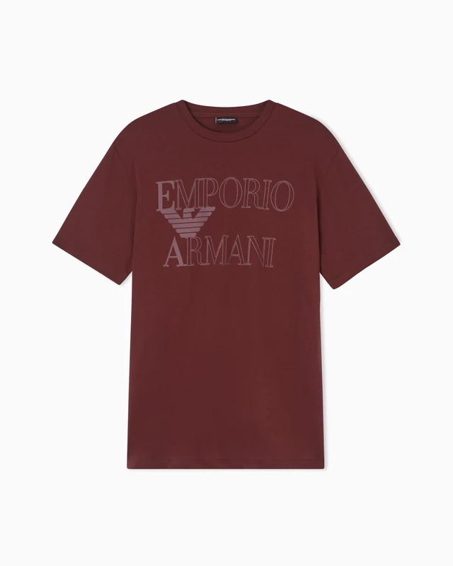 Men's Bold Logo Crew Neck T-Shirt Brown L