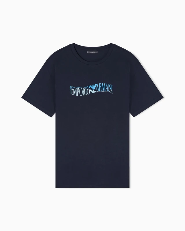 Men's Prints Crew Neck T-Shirt Blue M