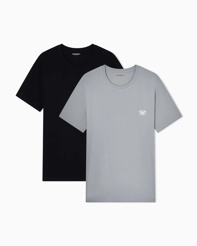 Men's LOGOLABEL 2-Pack Crew Neck T-Shirt Black M