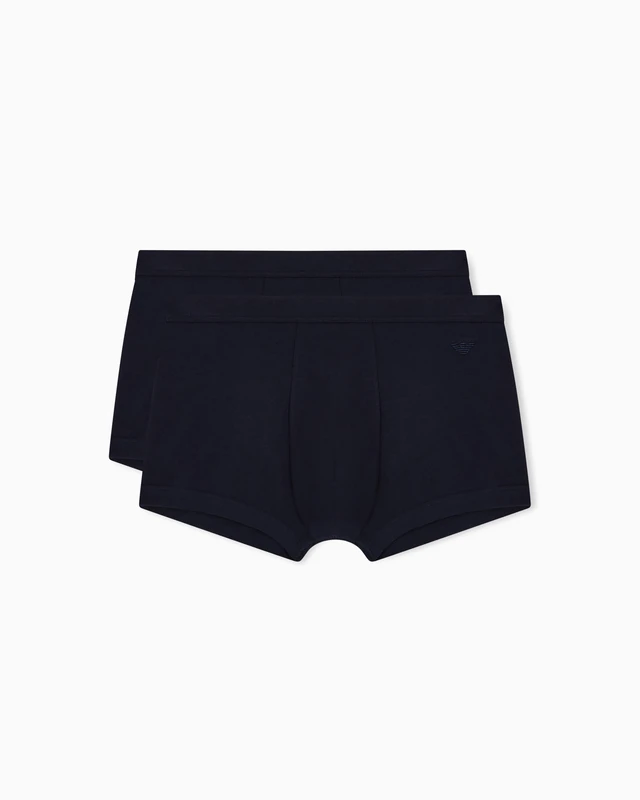 EMPORIO ARMANI Men's PIMA Cotton 2-Pack Trunk Blue L