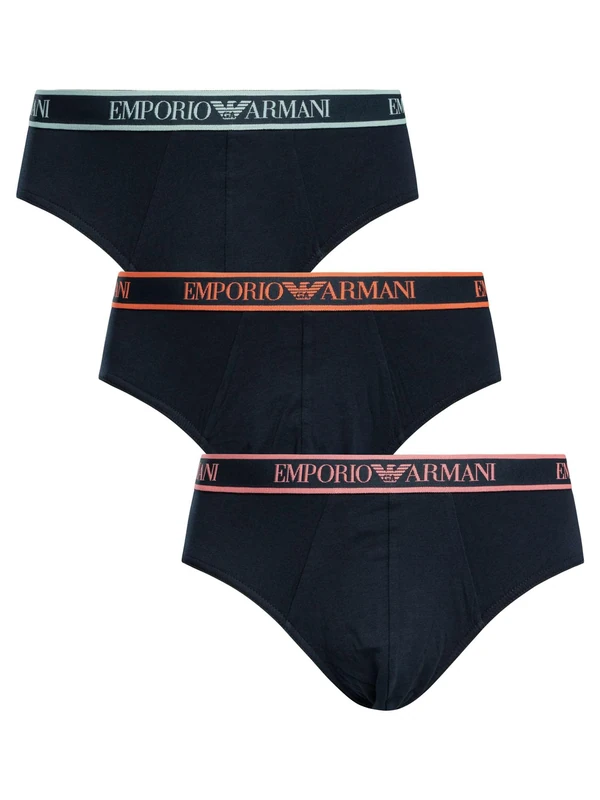 Emporio Armani Men's CORE Logoband 3-Pack Brief Blue XL