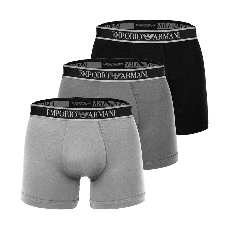 EMPORIO ARMANI Men's CORE Logoband 3-Pack Trunk Black S