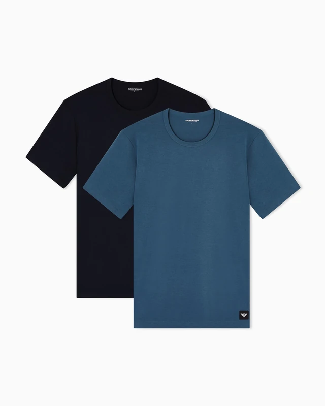 Men's Pure Cotton 2-Pack Crew Neck T-Shirt Blue S