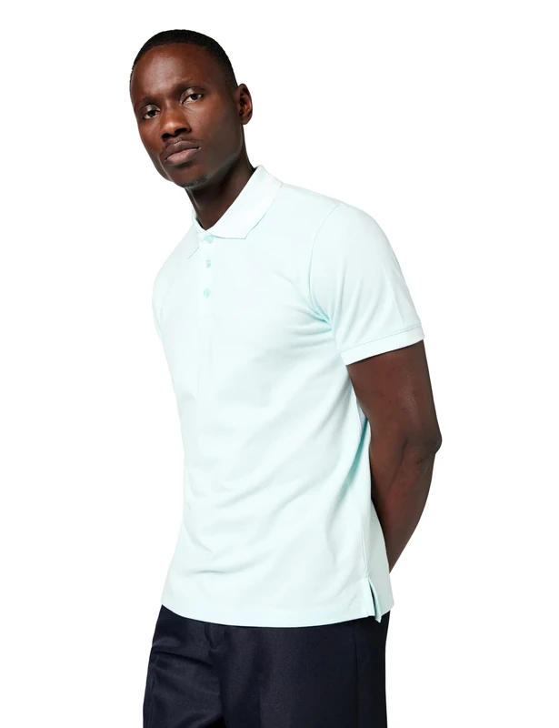 Emporio Armani Men's Embroidery Logo Polo Blue XL