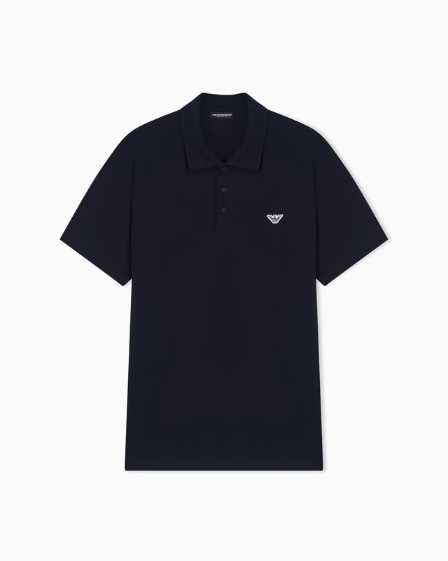 Emporio Armani Men's Embroidery Logo Polo Blue M