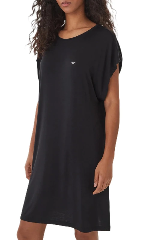 Emporio Armani Women's ESSENTIAL STUDS SHORT DRESSING GOWN Black L