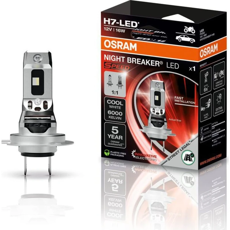 Osram Conversion H7 to LED Light Bulb 16 W 6000 K High Beam Bulb 64210DWNBSP-1HB