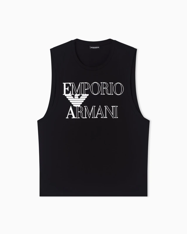 Emporio Armani Men's Bold Logo Crew Neck Tank Black L