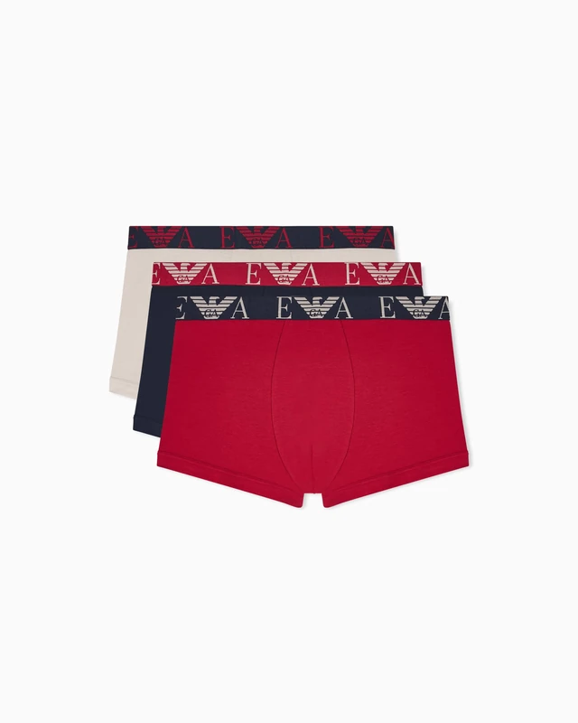 EMPORIO ARMANI Men's Bold Monogram 3-Pack Trunk Beige M