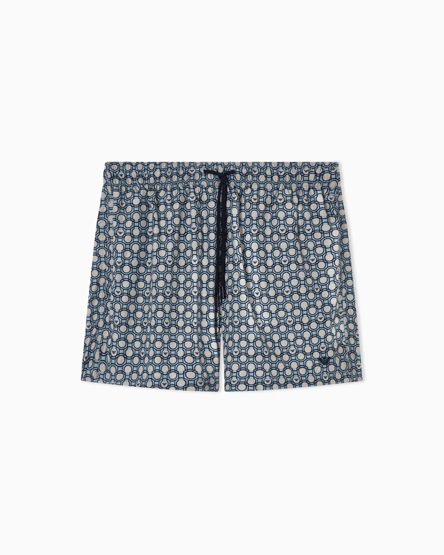 Emporio Armani Men's Pattern Boxer Blue L