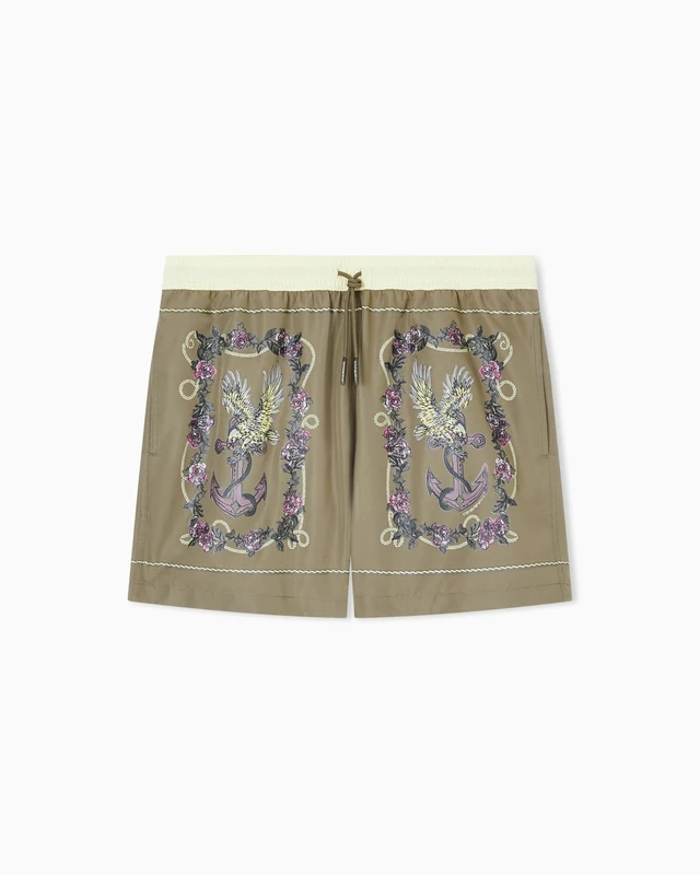 EMPORIO ARMANI Men's Cards Prints Boxer Green XXL