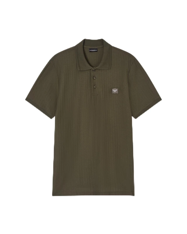 Emporio Armani Men's Satin Label Polo Green L