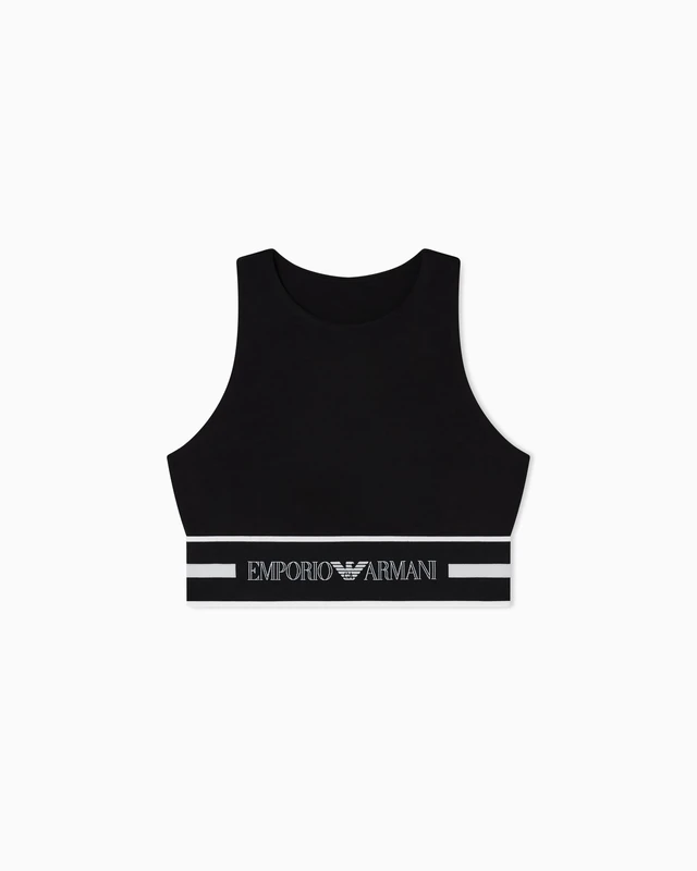 Emporio Armani Women's Everyday Cotton Crop TOP Black M