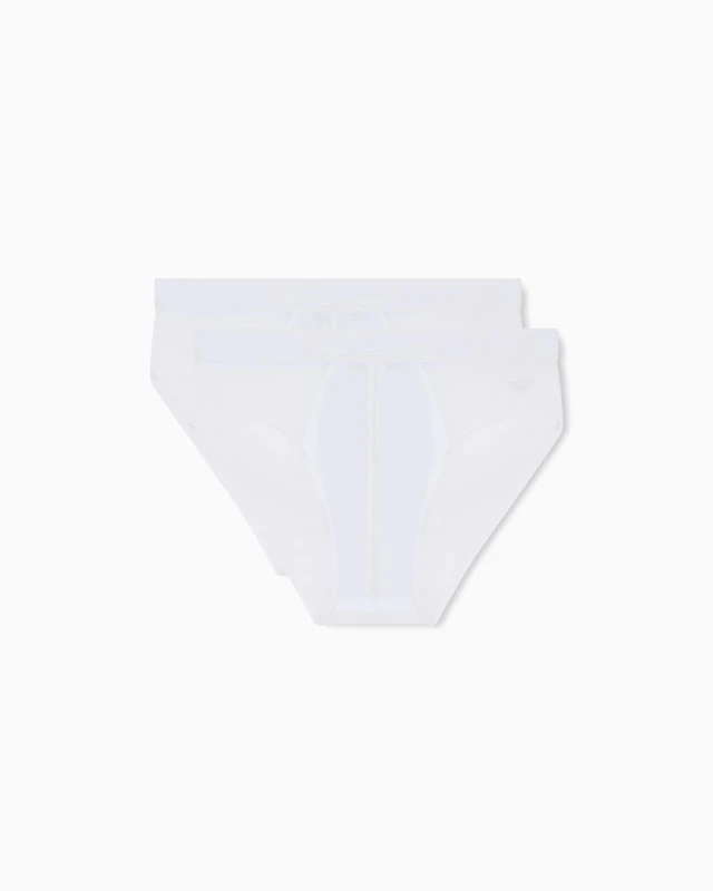 EMPORIO ARMANI Men's PIMA Cotton 2-Pack Brief White L