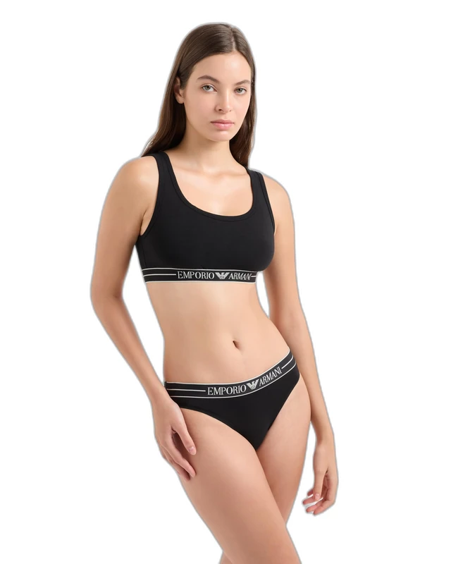 EMPORIO ARMANI Women's Iconic Logoband 2-Pack Brazilian Black M