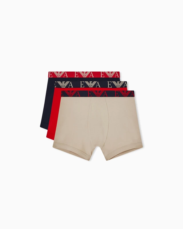 Emporio Armani Men's Bold Monogram 3-Pack Boxer Beige XXL