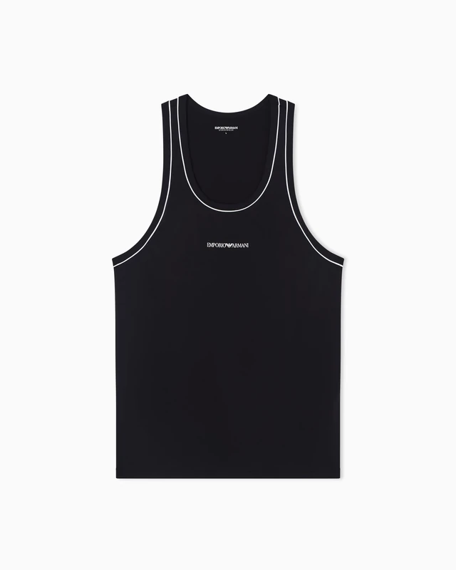 Emporio Armani Men's UNDERLINED Logoband Tank Black L
