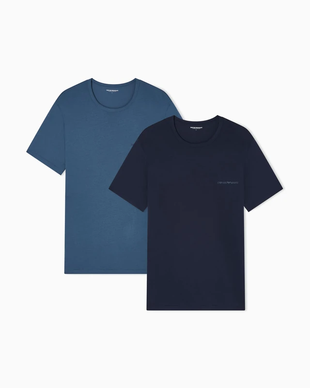 Men's Pure Cotton 2-Pack Crew Neck T-Shirt Blue XL
