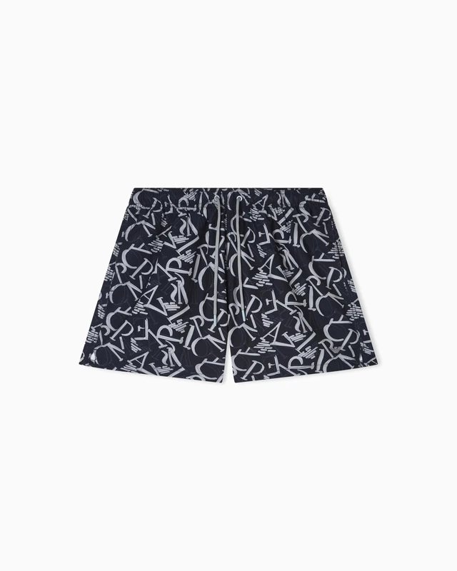 Emporio Armani Men's All Over Logo Boxer Black L