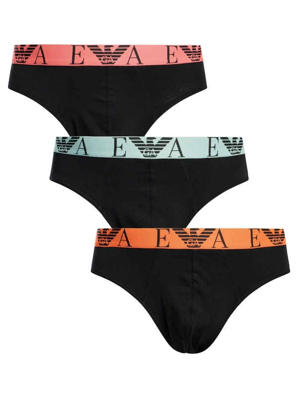 Emporio Armani Men's Bold Monogram 3-Pack Brief Black M