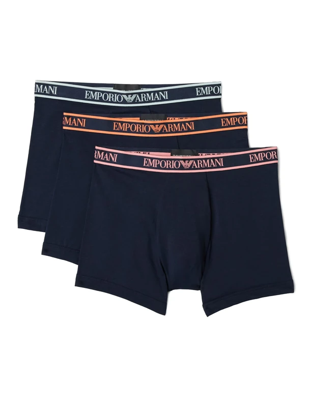 Emporio Armani Men's CORE Logoband 3-Pack Trunk Blue M