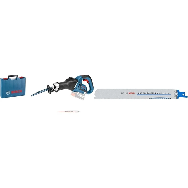 Bosch Professional 18V System Cordless Reciprocating Saw GSA 18V-32 + 2X PRO Medium-Thick Metal S1137BEF Precise Reciprocating Saw Blade (Metal Pipes & Profiles, Non-Ferrous Metals, 225 mm)