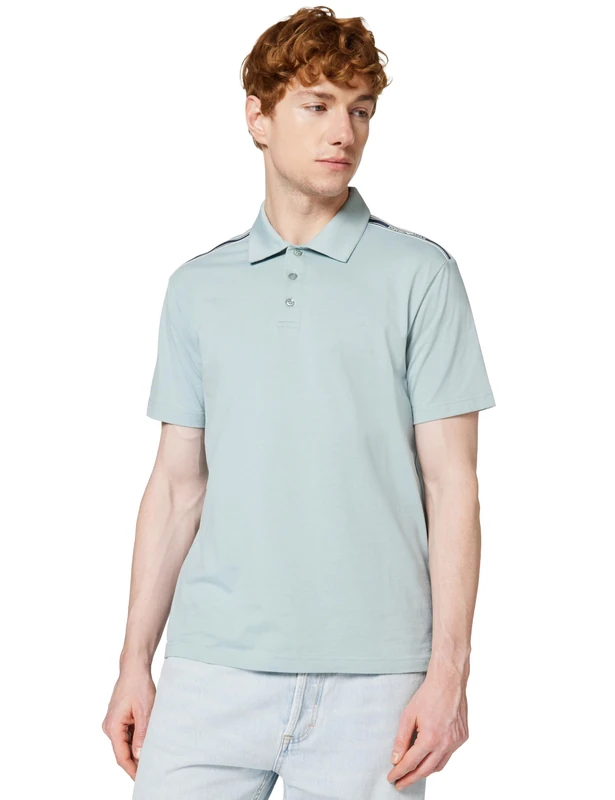 Emporio Armani Men's LOGOTAPE Polo Blue M