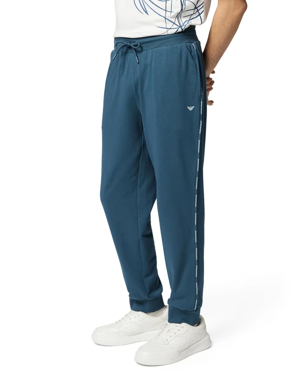 Emporio Armani Men's Terry Pants with Cuffs Blue L