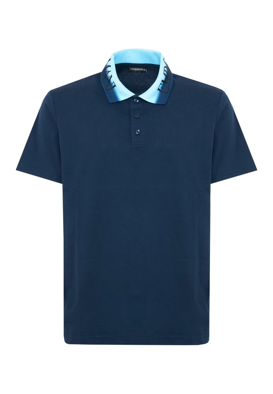 Emporio Armani Men's Logoband Polo Blue S