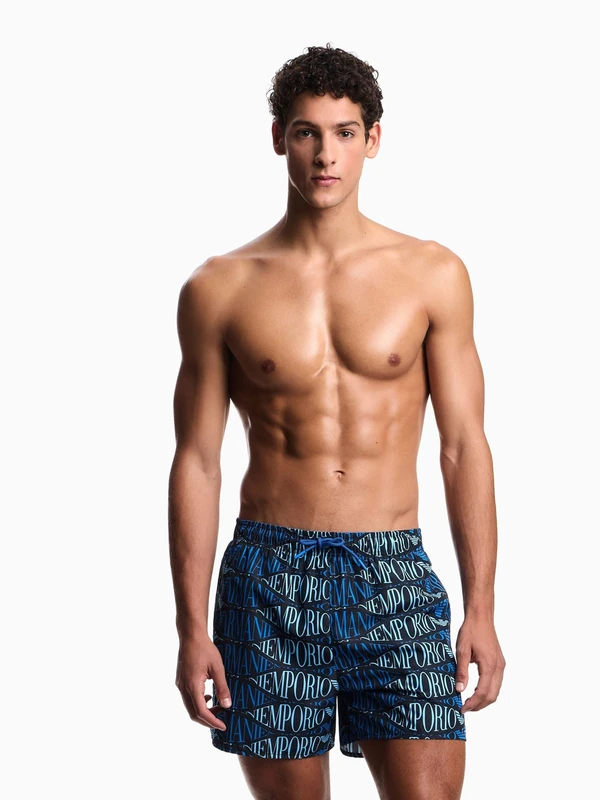 Emporio Armani Men's MACROLOGO Boxer Blue XL - Image 1