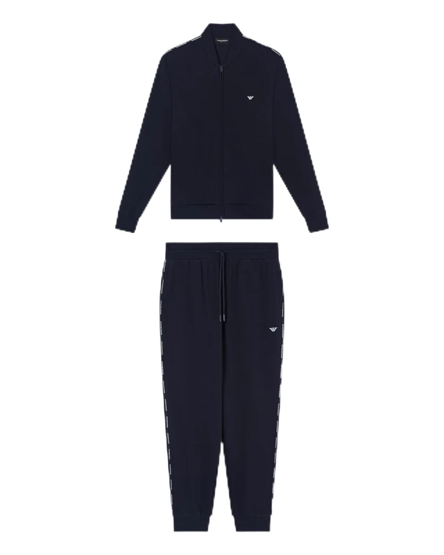 Emporio Armani Men's Terry Full Zip Tracksuit Set - Blue L