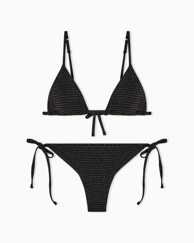 Women's Jacquard Triangle+Brazilian Bikini Blue XL