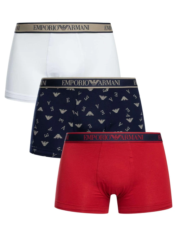 Emporio Armani Men's CORE Logoband 3-Pack Trunk Red XXL