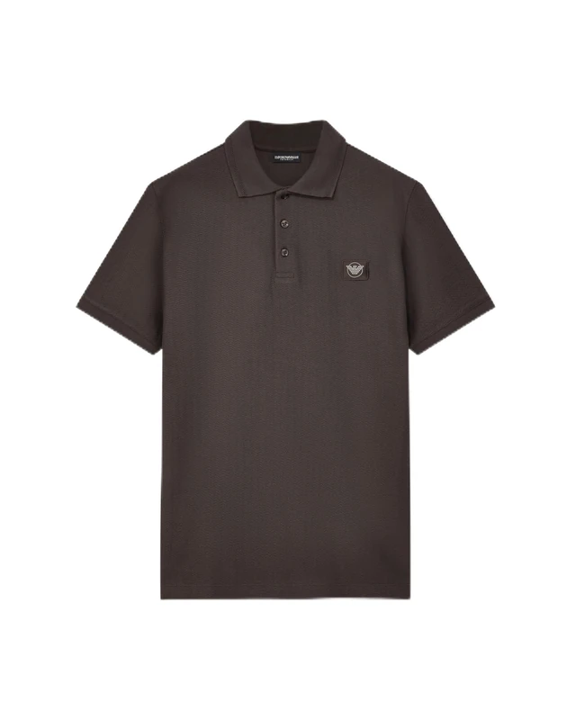 Emporio Armani Men's Satin Label Polo Grey M