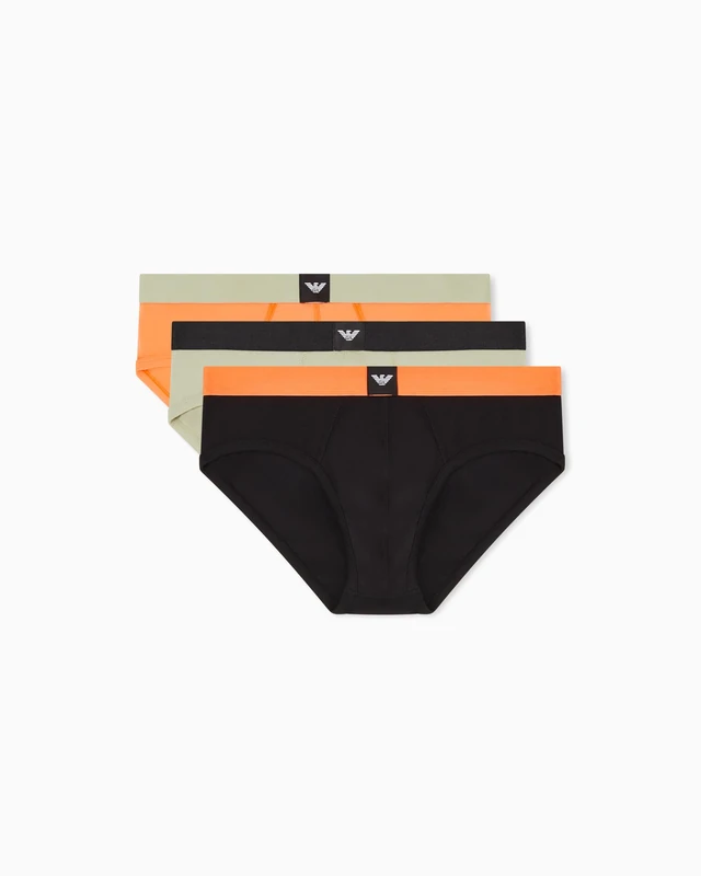 Emporio Armani Men's Essential LOGOLABEL 3-Pack Brief Black XXL