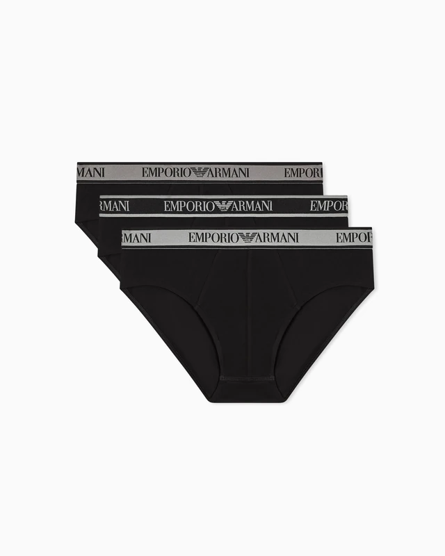 Emporio Armani Men's CORE Logoband 3-Pack Brief Black XXL - Image 1