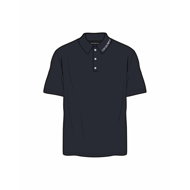 Emporio Armani Men's Embroidery Logo Polo Blue L