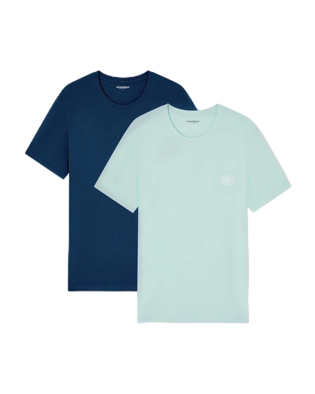 Men's LOGOLABEL 2-Pack Crew Neck T-Shirt Blue S