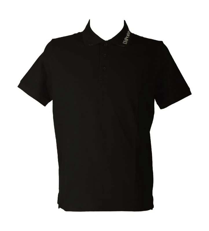 Emporio Armani Men's Embroidery Logo Polo Black XL