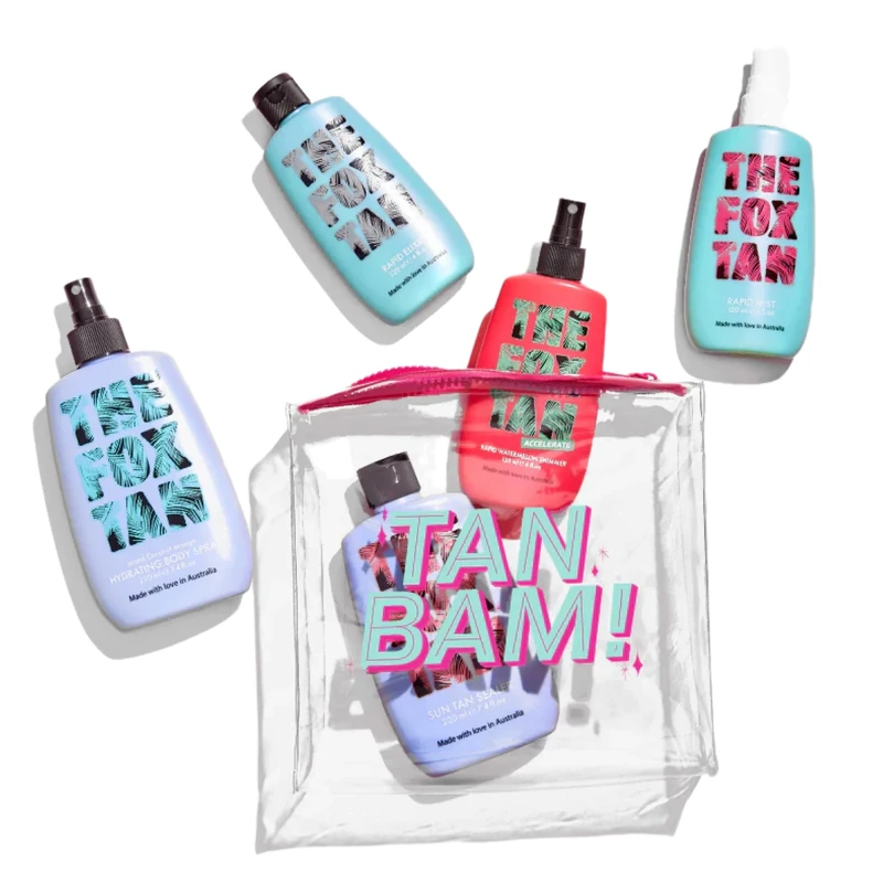 The Fox Tan The All That Bundle, Tanning Accelerators, Hydrating Body Spray & Sun Tan Sealer, For Deeper & Darker Tans, Vegan & Cruelty-Free (5 Products)