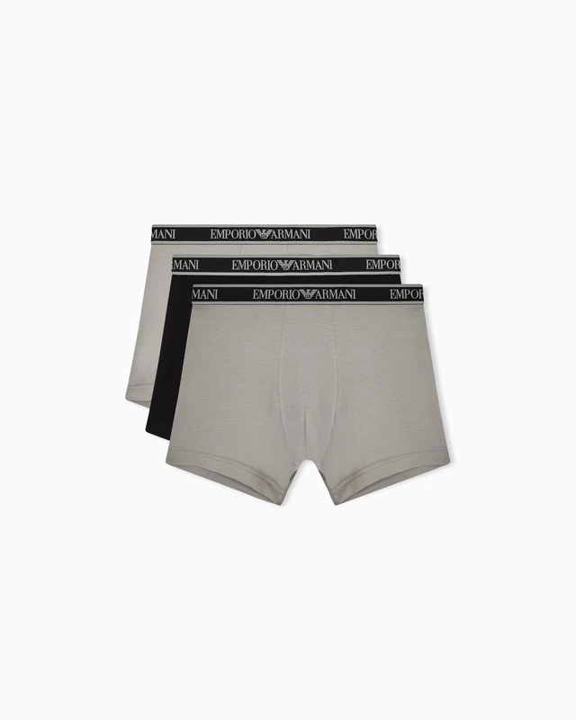 Emporio Armani Men's CORE Logoband 3-Pack Trunk Black L
